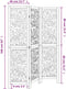 vidaXL - Kamerscherm - met - 3 - panelen - massief - paulowniahout - wit