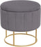 Eazy Living Velvet Poef Roche Ø39 cm - Grijs