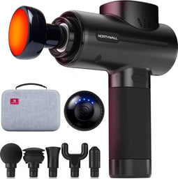 Northwall Northgun PRO - Massage Gun - 6 Opzetstukken incl. Warmte Massagekop - Krachtig en Draadloos (1 stuk)