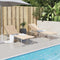 vidaXL - Ligbed - inklapbaar - stof - beige