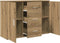 vidaXL - Dressoir - 90x29,5x65 - cm - bewerkt - hout - artisanaal - eikenkleur