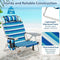 Coast Opvouwbare Strandstoel - Verstelbare Rugleuning Koelbox - Blauw (4 verstelbare)
