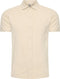 Mario Russo Korte Mouwen Overhemd - Polo Shirt Heren - Luchtdoorlatend - Beige