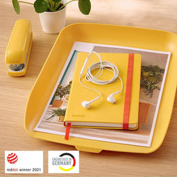 Leitz Cosy Brievenbak - Brievennbakjes Voor A4- En C4-Formaten - Ideaal voor Thuiskantoor/Thuiswerken - Warm Geel