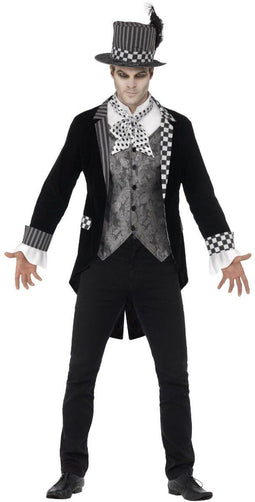 Dark Hatter - Halloween Kostuum Heren - Jas Shirt met gilet - Zwart