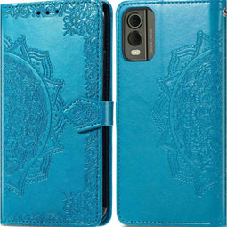 iMoshion Hoesje Geschikt voor Nokia C32 Hoesje Met Pasjeshouder - iMoshion Mandala Bookcase - Turquoise