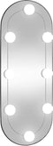vidaXL - Wandspiegel - met - LED's - ovaal - 20x50 - cm - glas