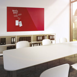 Magnetoplan ontwerpglas magnetisch paneel glazenbord - 60x40 cm - rood - glas - frame