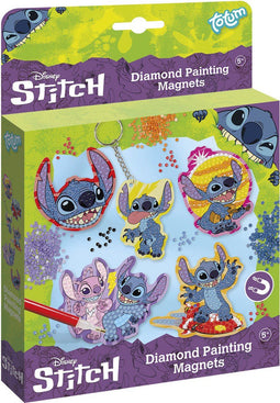 Disney Stitch magneten en sleutelhanger maken met 800+ strass steentjes - Totum cadeau tip - knutselset unisex diamond painting creatief speelgoed meisjes en jongens