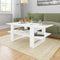 vidaXL - Salontafel - 110x55x42 - cm - bewerkt - hout - hoogglans - wit