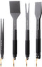 Boretti BBQ gereedschapset - 4-dlg - Pincet Spatel Vork Tang - Antraciet