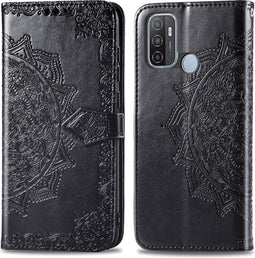 imoshion Hoesje Geschikt voor Oppo A53s / A53 Hoesje Met Pasjeshouder - imoshion Mandala Bookcase - Zwart