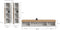 Furnilux Ruda - Wandkast Systeem 3 Delen - Vitrinekasten met Glazen Deuren en TV-kast - Wit met Eik Decor 34 cm x 270 cm x 33 cm
