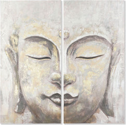 Set van 2 Schilderijen DKD Home Decor Boeddha Orientaals (120 x 3,7 x 120 cm)