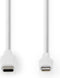 Nedis Lightning Kabel - USB 2.0 - Apple Lightning 8-Pins - USB-C Male - 480 Mbps - Vernikkeld - 2.00 m - Rond - PVC - Wit - Doos