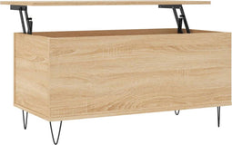 vidaXL - Salontafel - 90x44,5x45 - cm - bewerkt - hout - sonoma - eikenkleurig