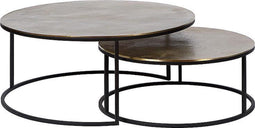 Atmooz - Salontafel Tarifa (set van 2) - Large - Rond - Industrieel - Vintage - Metalen onderstel -