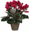 Mica Decorations Cyclaam Kunstplant in Bloempot Stan - H30 x Ø30 cm - Donkerroze