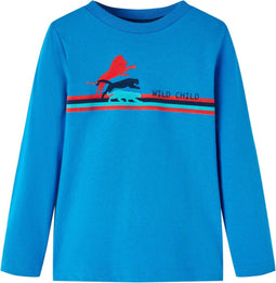 vidaXL-Kindershirt-met-lange-mouwen-wilde-dierenprint-140-kobaltblauw