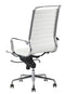 Feel Furniture - Luxe design bureaustoel van 100% rundleer - Hoge rugleuning - Wit