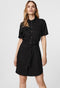 VERO MODA VMSILJA SS SHORT SHIRT DRESS GA NOOS - Dames Jurk - Tailleband en knoopsluiting - Denim