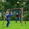 AXI 4-in-1 SportsFun in Bruin - 4-in-1 Frame voor schommel, voetbal, volleybal en tennis - Schommelframe met net voor diverse sporten - FSC hout