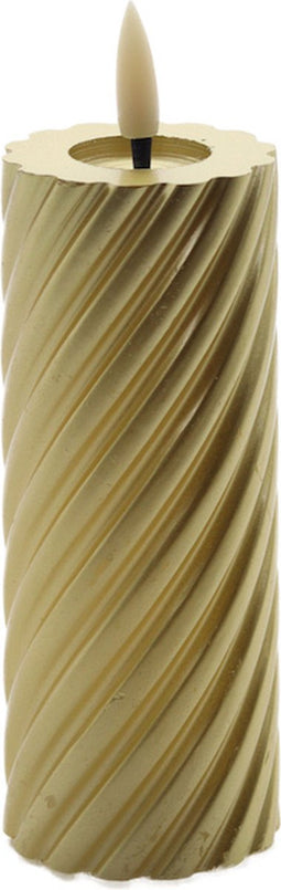 swirl led kaars goud 5x12,5cm