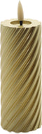 swirl led kaars goud 5x12,5cm