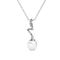 Yolora Dames Ketting - Parel en Kalpa Camaka Kristallen - 18K Wit Verguld - Zilverkleurig