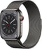Apple Watch Series 8 - 4G - 41mm - ECG - Grafiet Roestvrijstaal - Grafiet Milanees bandje