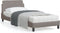 vidaXL - Bedframe - met - hoofdeinde - zonder - matras - 90x190 - cm - stof - taupe