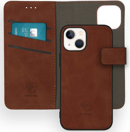 iMoshion Hoesje Geschikt voor iPhone 13 Mini Hoesje Met Pasjeshouder - iMoshion Uitneembare 2-in-1 Luxe Bookcase - Bruin