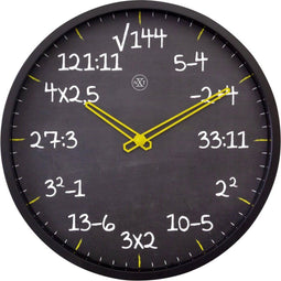 Reken wandkllok - 30cm -Stille klok- Rekenformule design - nXt by NeXtime - Maths