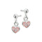 Yep! oorhangers hart - 925 Zilver - Roze emaille - 14 mm