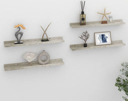 vidaXL - Wandschappen - 4 - st - 60x9x3 - cm - betongrijs