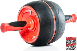 Gymstick Jumbo Ab Roller - Buikspiertrainer - Comfortabele grip - Zwart/Rood