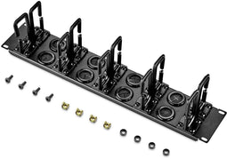 Renkforce RF-3525040 - Kabelgeleidingspaneel 19 inch - 10 beugels 360° draaibaar - Zwart