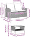 vidaXL - Tuinbank - 2-zits - met - kussens - & - tafel - poly - rattan - zwart