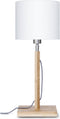 GOOD&MOJO Tafellamp Fuji - Wit/Bamboe - Ø18cm - Scandinavisch,Bohemian
