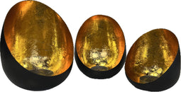 Windlichtjes Ovaal - Zwart-Goud - Rootsmann
