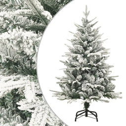 vidaXL - Kunstkerstboom - met - sneeuw - 120 - cm - PVC - en - PE - groen