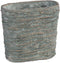 PTMD Yutto Grey Cement Pot Oval Jute Pattern M