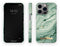 iDeal of Sweden iPhone 13 Pro - Backcover - Glanzende coating - Groen Mint Swirl Marble