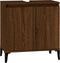 vidaXL - Wastafelkast - 58x33x60 - cm - bewerkt - hout - bruin - eikenkleur