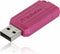 Verbatim PinStripe - USB-stick 128GB - Leessnelheid 12MB/s - Roze