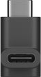Goobay 55556 - USB-C naar USB-C adapter - haaks 90° - USB3.0 tot 20V/3A - Zwart