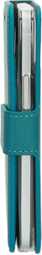 Mobiparts iPhone 12 Mini - Wallet Case - Saffiano motief - Turquoise