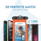 Travelly ® - Waterdicht Telefoonhoesje - IPX8 tot 30 meter - Set van 2 (Zwart/Oranje) (2 stuks)