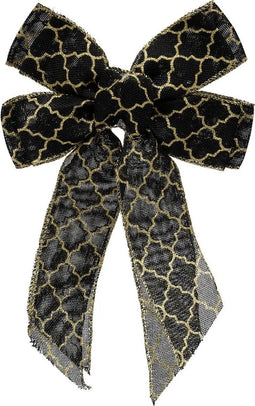 Fééric Lights and Christmas Kerststrikjes - Set van 2 - 25x37cm - Voor de kerstboom - Zwart/Goud