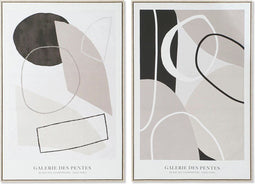 Schilderij DKD Home Decor 84 x 4,5 x 124 cm Abstract Stads (2 Stuks)